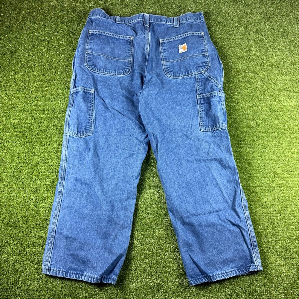 Carhartt FR Flame Resistant Carpenter Jeans Blue Denim Work Pants 36x34 0723